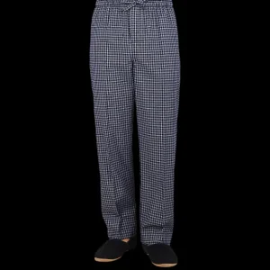Derek Rose Loungewear | Navy Checked Cotton Lounge Bottoms