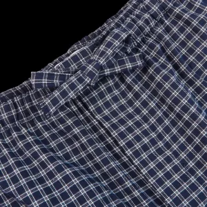 Derek Rose Loungewear | Navy Checked Cotton Lounge Bottoms