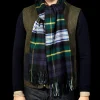 Johnstons Of Elgin Scarves | Navy Checked Dress Gordon Cashmere Scarf