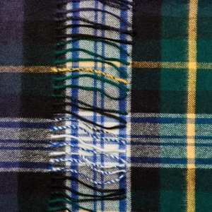 Johnstons Of Elgin Scarves | Navy Checked Dress Gordon Cashmere Scarf