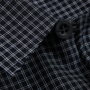 Sunspel Loungewear | Navy Checked Windowpane Pyjamas