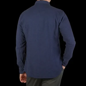 Tintoria Mattei Shirts | Navy Cotton Cashmere Casual Shirt
