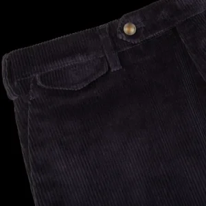 Berwich Trousers | Navy Cotton Corduroy Flat Front Trousers