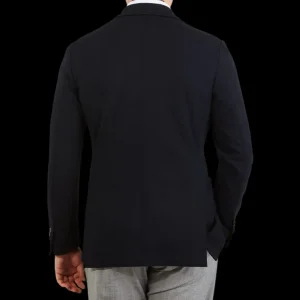 Canali Blazers | Navy Cotton Jersey Unconstructed Blazer