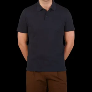 Sunspel Shirts | Navy Cotton Riviera Polo Shirt