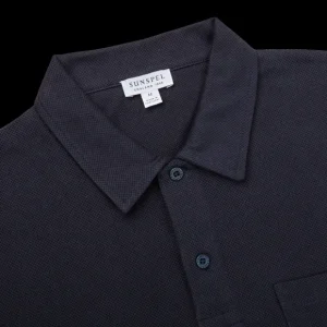 Sunspel Shirts | Navy Cotton Riviera Polo Shirt