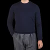 Gran Sasso Knitwear | Navy Extra Fine Merino Crew Neck