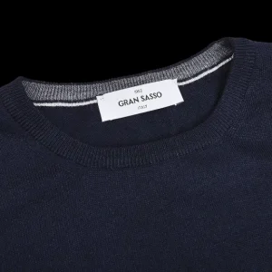 Gran Sasso Knitwear | Navy Extra Fine Merino Crew Neck