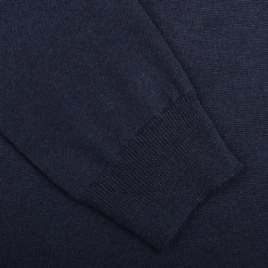 Gran Sasso Knitwear | Navy Extra Fine Merino Crew Neck