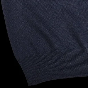 Gran Sasso Knitwear | Navy Extra Fine Merino Roll Neck