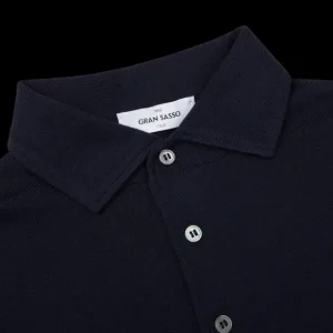 Gran Sasso Polo Shirts | Navy Extra Fine Merino Wool Polo Shirt