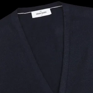 Gran Sasso Knitwear | Navy Extra Fine Merino Wool Vest