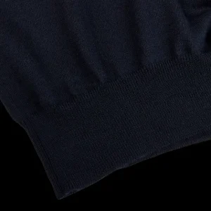 Gran Sasso Sweaters | Navy Extra Fine Merino Wool Polo Shirt