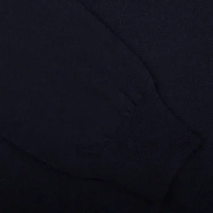 Gran Sasso Cardigans | Navy Extrafine Merino Wool Zip Cardigan