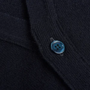 William Lockie Cardigans | Navy Lambswool Button Cardigan