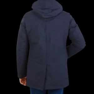 Herno Outerwear | Navy Laminar Nylon Gore-Tex Coat