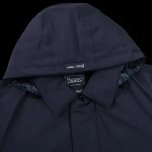 Herno Outerwear | Navy Laminar Nylon Gore-Tex Coat