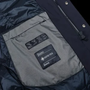 Herno Outerwear | Navy Laminar Nylon Gore-Tex Coat