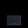 Smythson Wallets | Navy Ludlow Leather Flat Card Holder