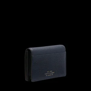 Smythson Wallets | Navy Ludlow Leather Folded Card Case