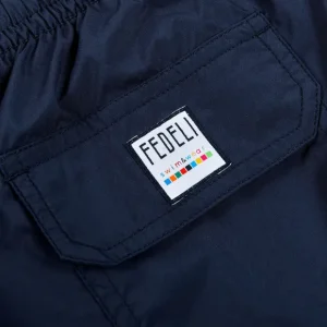 Fedeli Swimwear | Navy Madeira Microfiber Swim Shorts