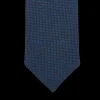 Dreaming Of Monday Ties | Navy Melange 7-Fold Vintage Cotton Linen Tie