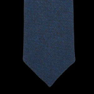 Dreaming Of Monday Ties | Navy Melange 7-Fold Vintage Cotton Linen Tie