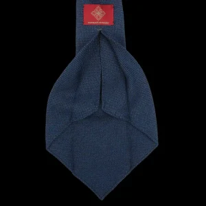 Dreaming Of Monday Ties | Navy Melange 7-Fold Vintage Cotton Linen Tie