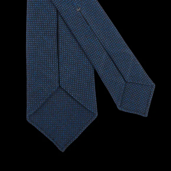 Dreaming Of Monday Ties | Navy Melange 7-Fold Vintage Cotton Linen Tie