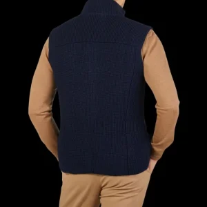 Maurizio Baldassari Outerwear | Navy Merino Wool Brenta Gilet