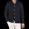 Gran Sasso Knitwear | Navy Merino Wool Button Cardigan