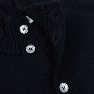 Gran Sasso Knitwear | Navy Merino Wool Button Cardigan