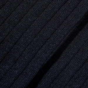 Pantherella Socks | Navy Merino Wool Ribbed Ankle Socks