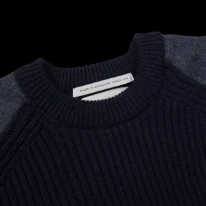 Peregrine Sweaters | Navy Merino Wool Thomas Funky Jumper