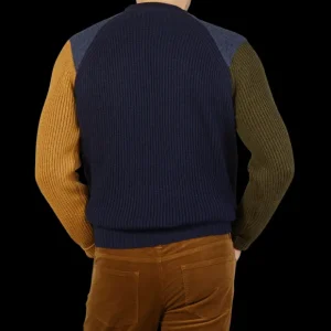 Peregrine Sweaters | Navy Merino Wool Thomas Funky Jumper