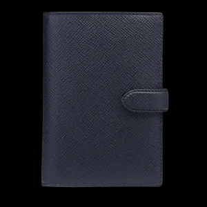 Smythson Wallets | Navy Panama Leather Passport Cover Wallet