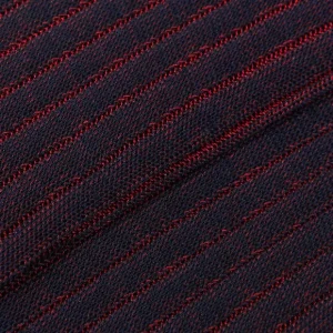 Canali Socks | Navy Red Ribbed Cotton Vanisee Socks