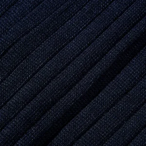 Canali Socks | Navy Ribbed Cotton Socks