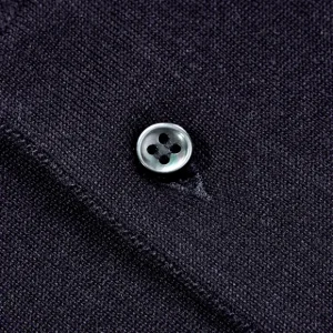Fedeli Polo Shirts | Navy 140S Wool Polo Shirt