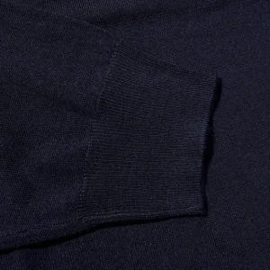 Fedeli Polo Shirts | Navy 140S Wool Polo Shirt