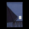 Piacenza Cashmere Scarves | Navy Sea Blue Two-Sided Silk Cashmere Scarf