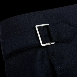 Baltzar Sartorial Trousers | Navy Super 100'S Wool Pleated Suit Trousers