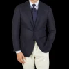 Ring Jacket Blazers | Navy Tonal Checked Wool Balloon Blazer