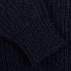 Inis Meain Knitwear | Navy Wool Cashmere Boatbuilder Rollneck