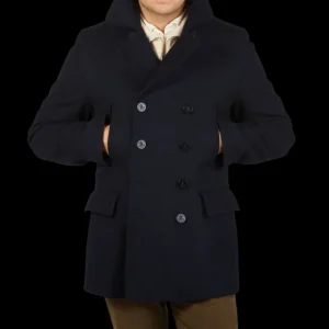 Gloverall Outerwear | Navy Wool Churchill Peacoat
