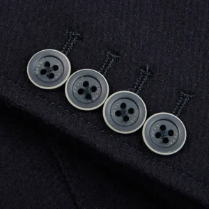 Herno Coats & Jackets | Navy Wool Down Padded Coat