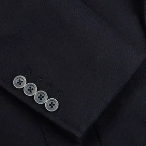 Herno Coats & Jackets | Navy Wool Down Padded Coat