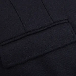 Herno Coats & Jackets | Navy Wool Down Padded Coat