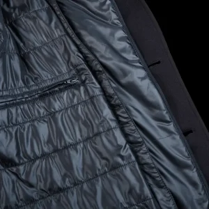 Herno Coats & Jackets | Navy Wool Down Padded Coat