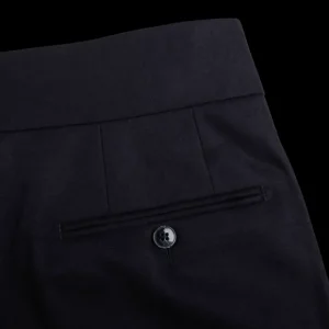 Luigi Bianchi Trousers | Navy Wool Flannel Pleated Trousers